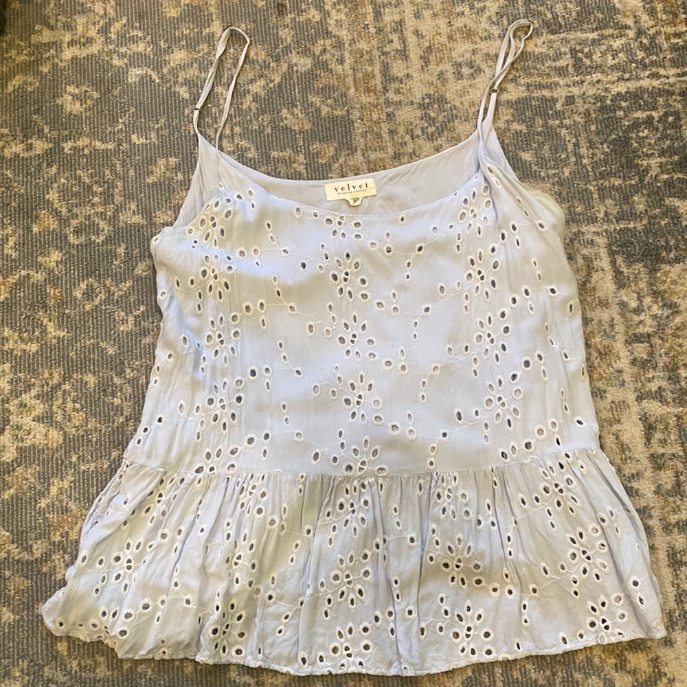 Velvet eyelet camisole